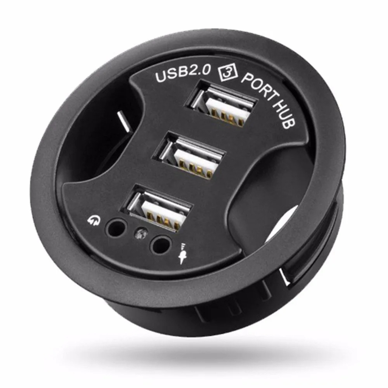 Desk Setup Hub - 3/4 Port USB 3.0 Desk Mount