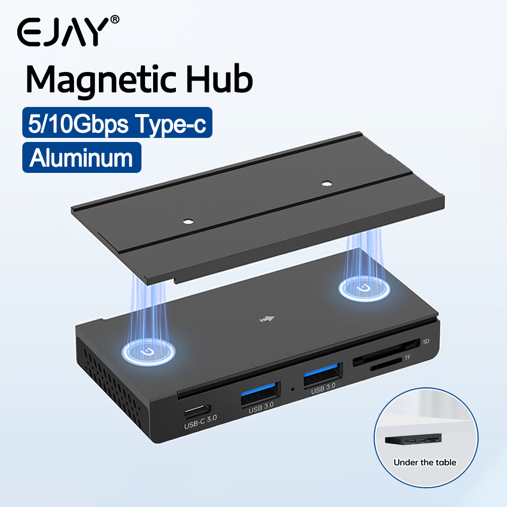 Desk Setup Hub - EJAY 5/10Gbps USB HUB Desk Magnetic