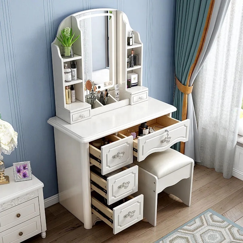 Girls White and pink Modern Wo - Desk Vanity Setup avaliação e preço
