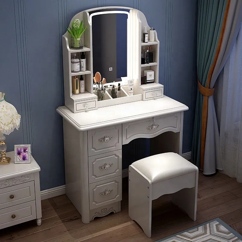 Girls White and pink Modern Wo - Desk Vanity Setup avaliação e preço