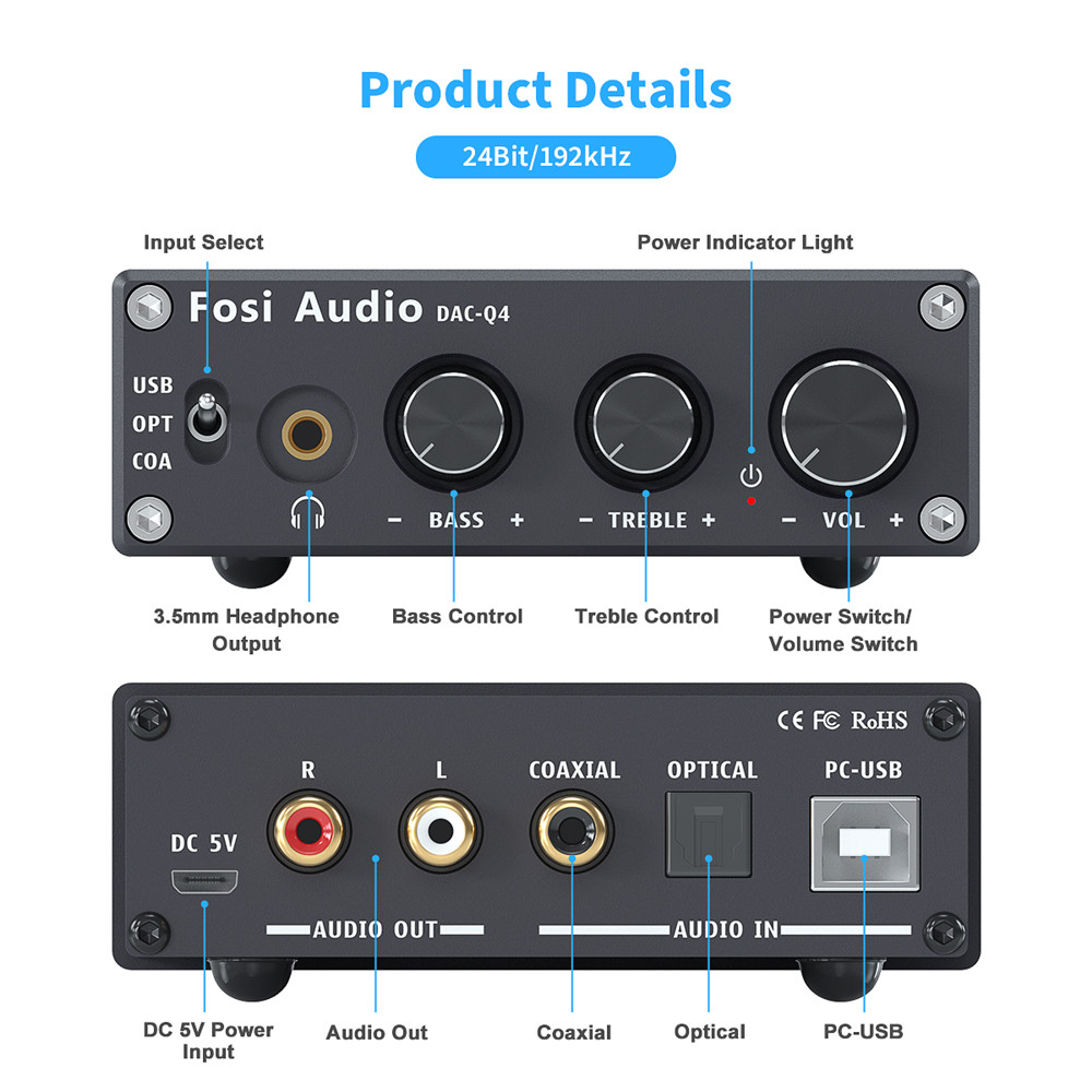 Fosi Audio Q4 Mini Stereo USB  - Desk Setup Speakers avaliação e preço