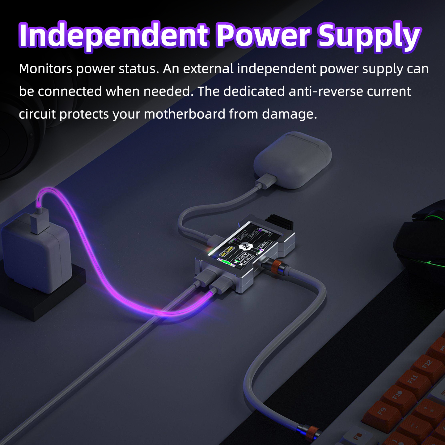 HMHUB Gaming USB Hub - 2-To-3  - Desk Setup Hub avaliação e preço