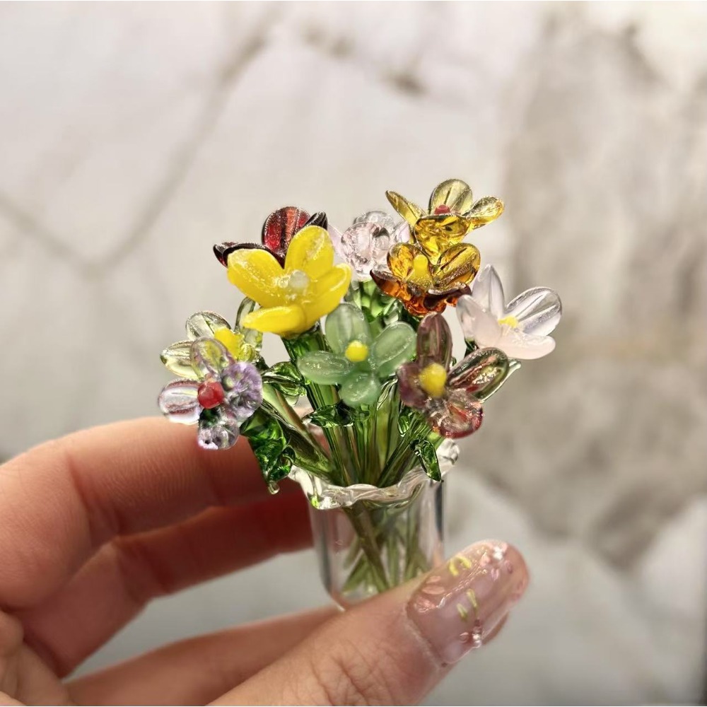 1 PC Handmade Glass Floral Bou - Desk Setup Computer avaliação e preço