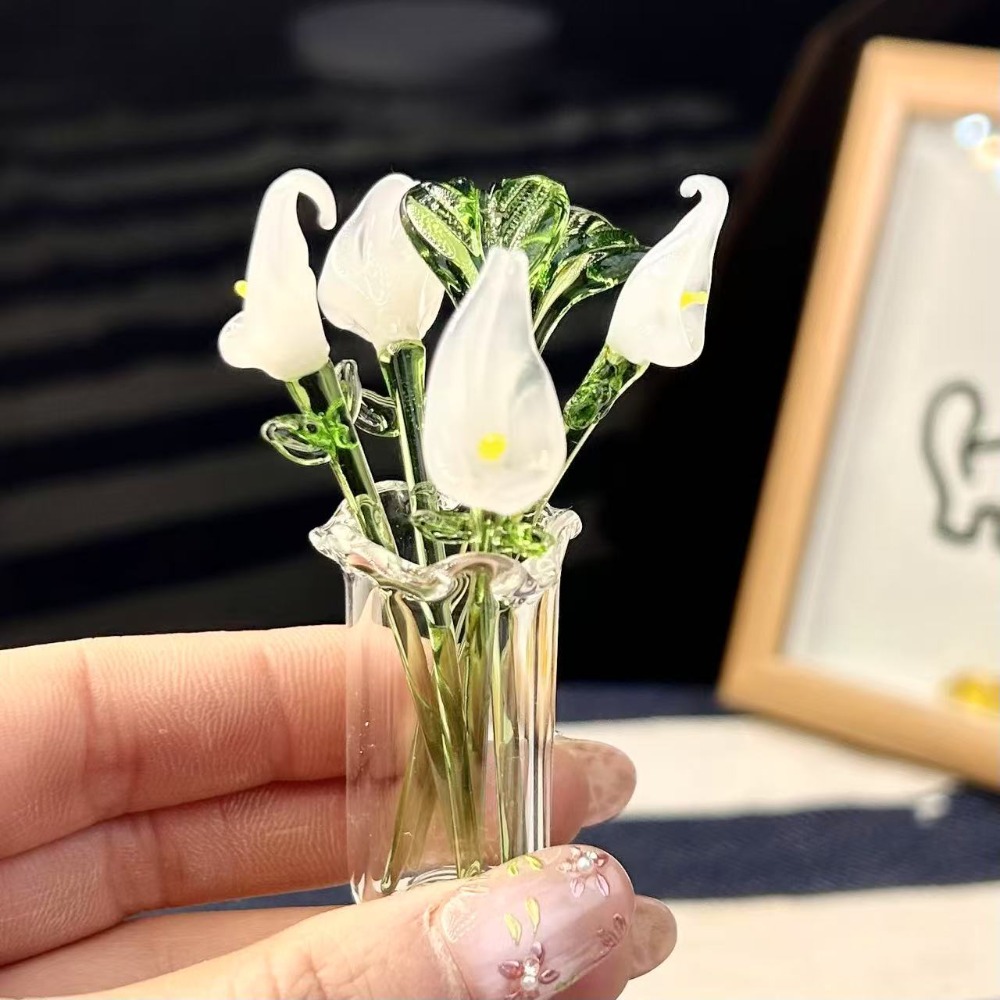 1 PC Handmade Glass Floral Bou - Desk Setup Computer avaliação e preço