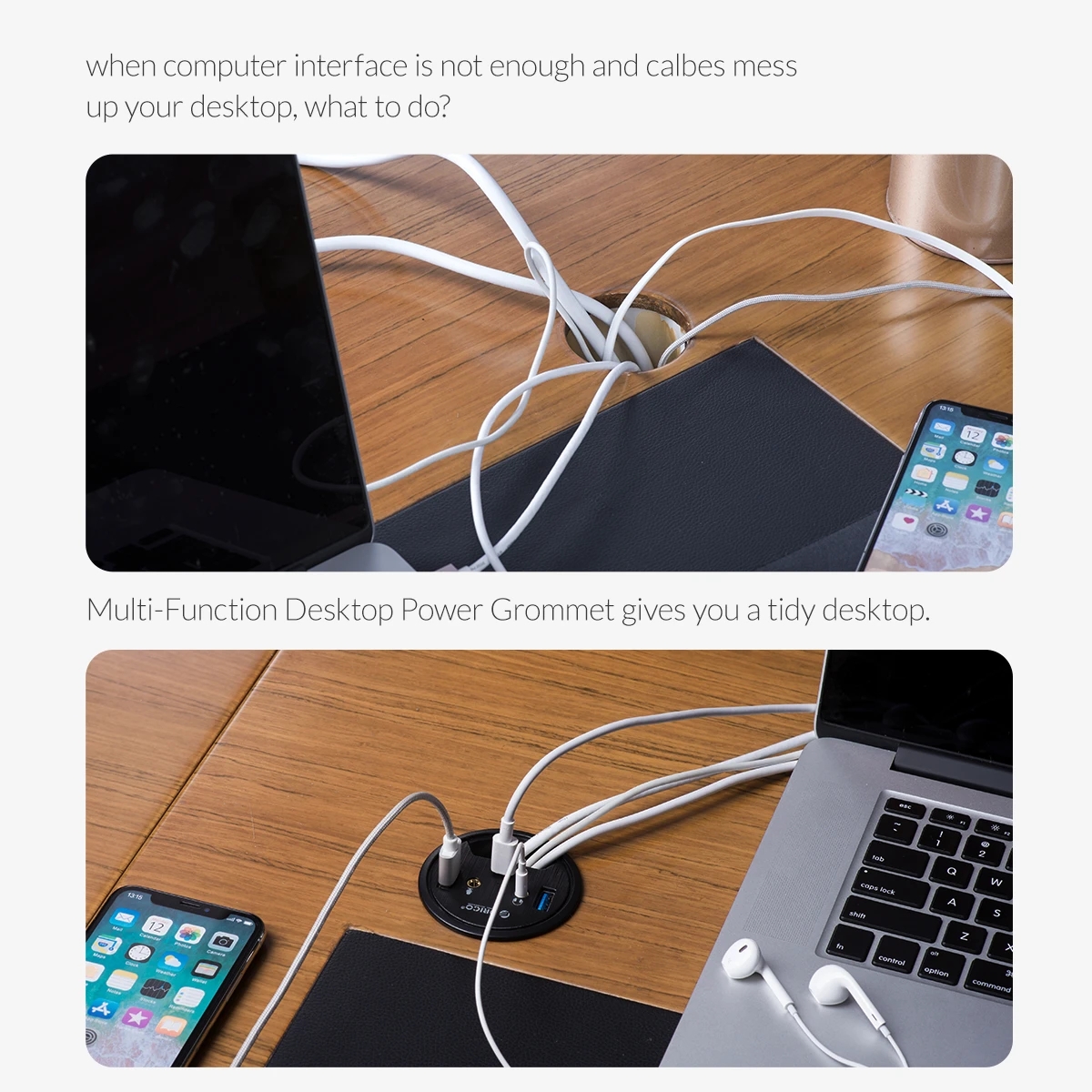 ORICO Desktop Grommet USB 3.0  - Desk Setup Hub avaliação e preço