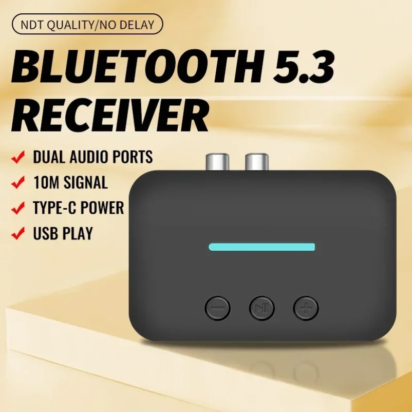 Bluetooth 5.3 Audio Adapter Wi - Desk Setup Speakers avaliação e preço