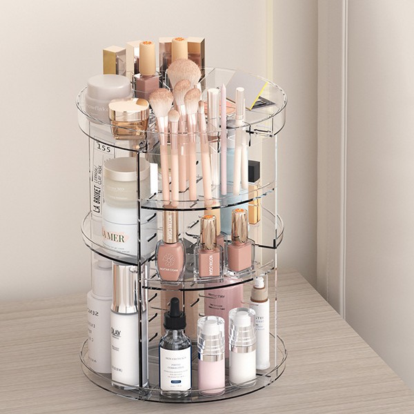 360-Degree Rotating Cosmetic S - Desk Setup Shelves avaliação e preço