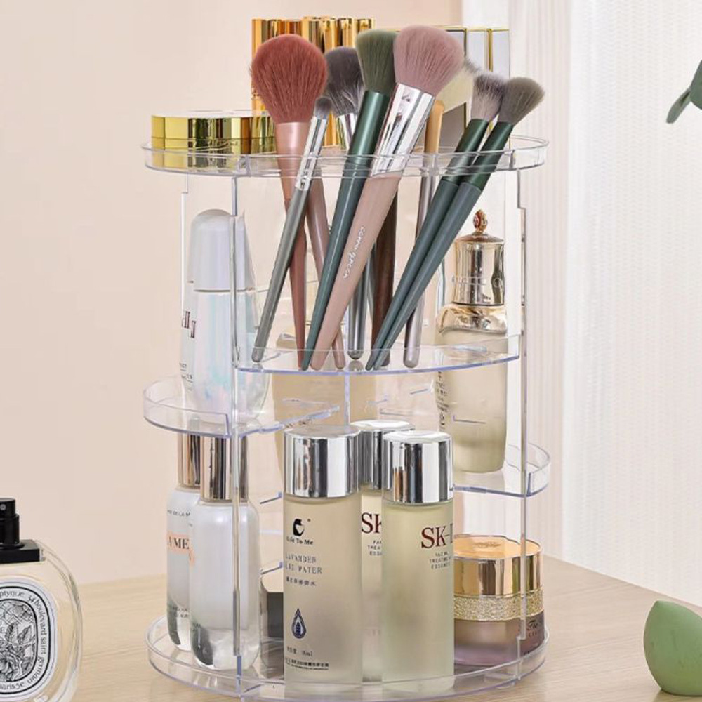 360-Degree Rotating Cosmetic S - Desk Setup Shelves avaliação e preço