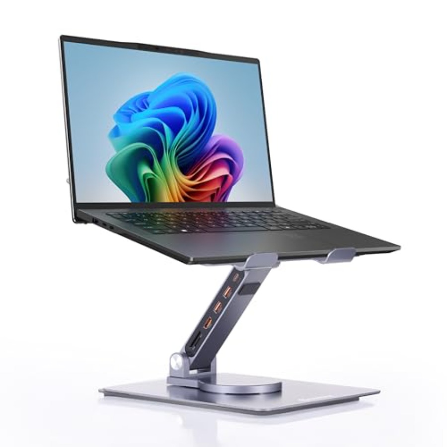 Desk setup laptop stand with a - Desk Setup Hub avaliação e preço