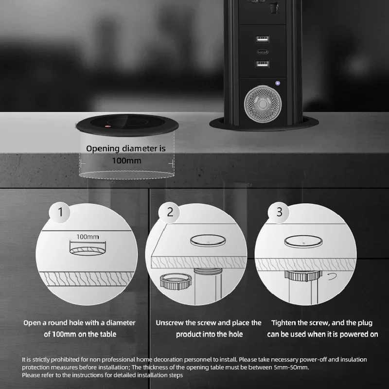 Motorized Pop up Tower Socket  - Desk Setup Speakers avaliação e preço