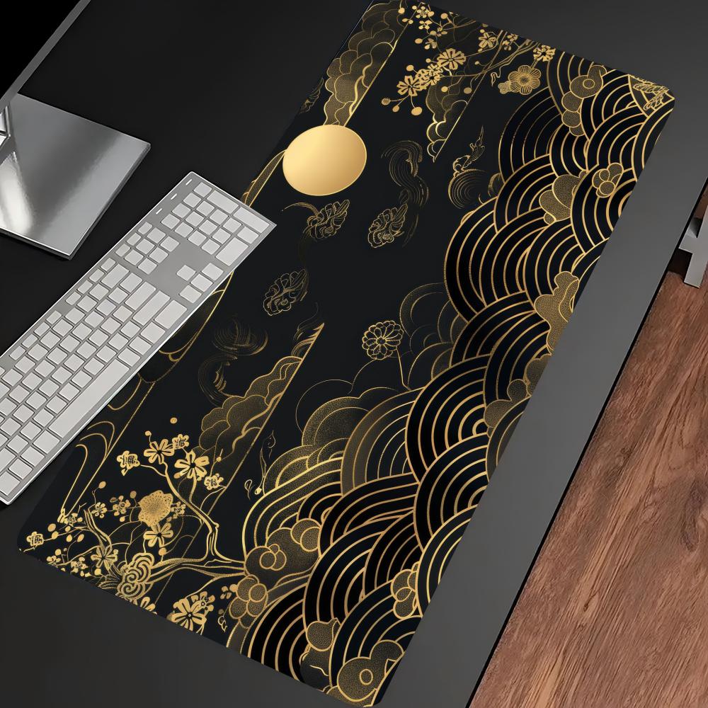 Japanese Golden Wave Moon Koi  - Desk Setup With Laptop avaliação e preço