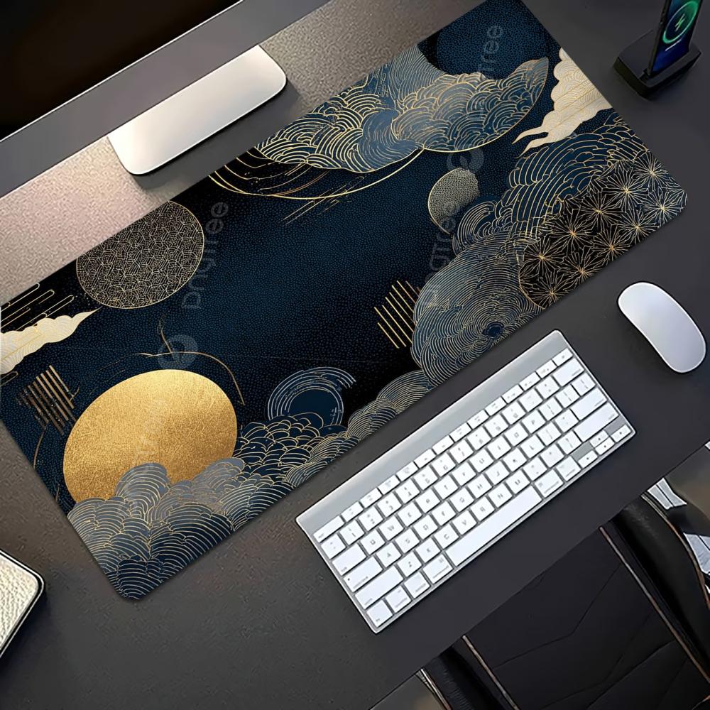Japanese Golden Wave Moon Koi  - Desk Setup With Laptop avaliação e preço
