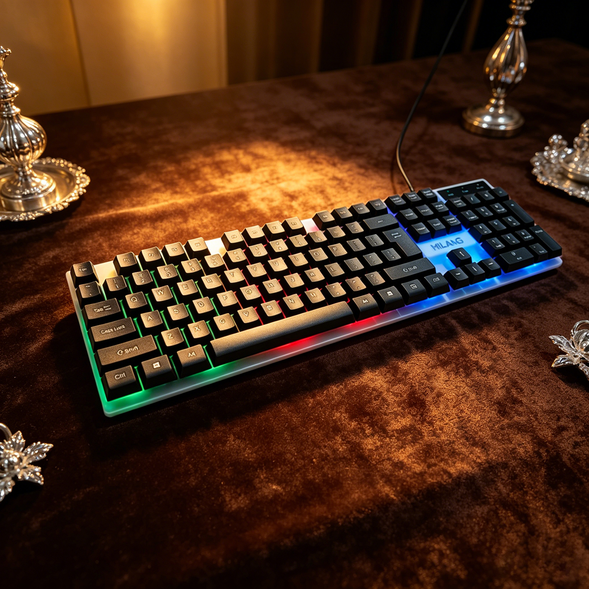 Wired RGB Backlit Keyboard Mou - Desk Setup Tech avaliação e preço