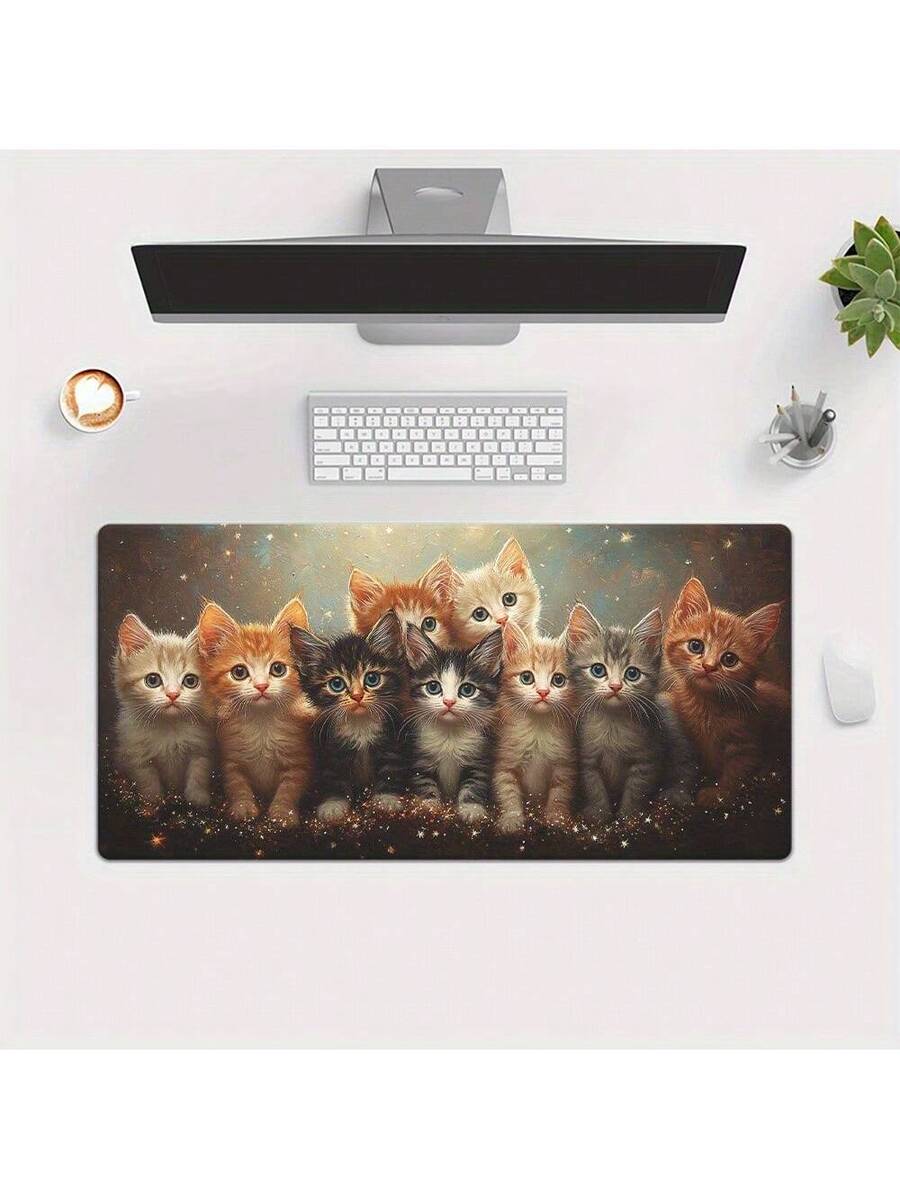 Cute Kitten Gaming Mouse Pad D - Desk Setup With Laptop avaliação e preço