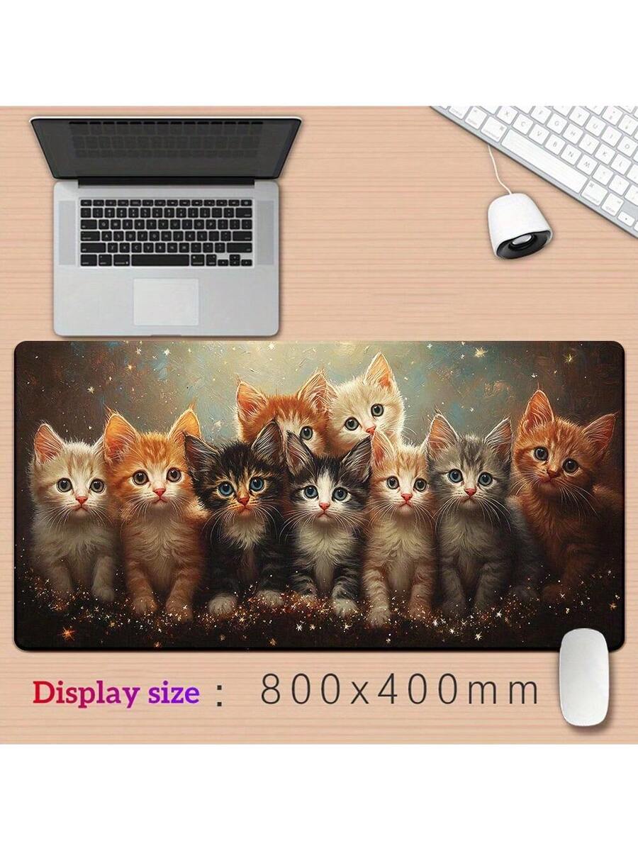 Cute Kitten Gaming Mouse Pad D - Desk Setup With Laptop avaliação e preço