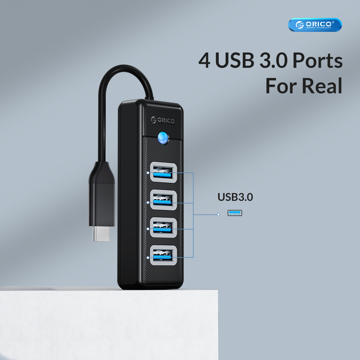 ORICO 4 in 1 5Gbps USB 3.0 HUB - Desk Setup Hub avaliação e preço