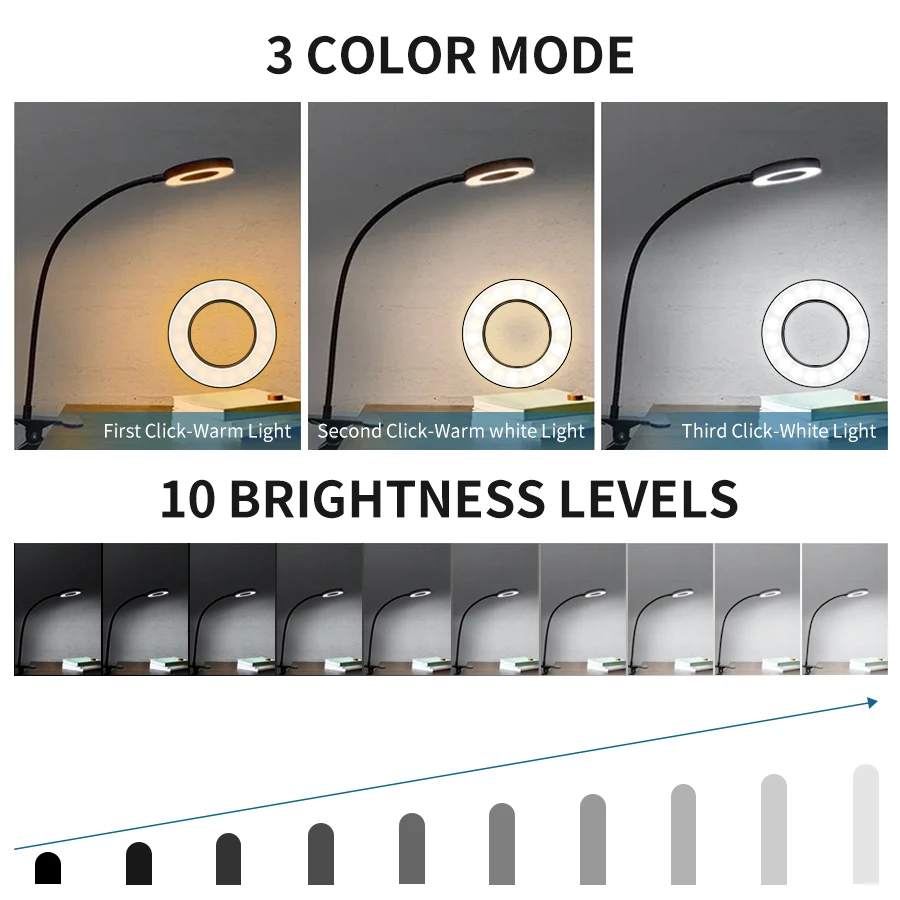 LED Desk Lamp Clip Light Recha - Desk Setup Tech avaliação e preço