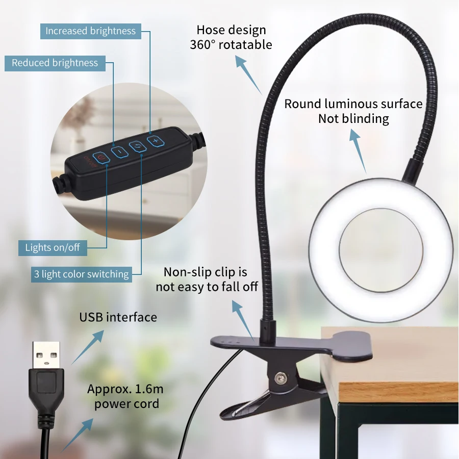 LED Desk Lamp Clip Light Recha - Desk Setup Tech avaliação e preço