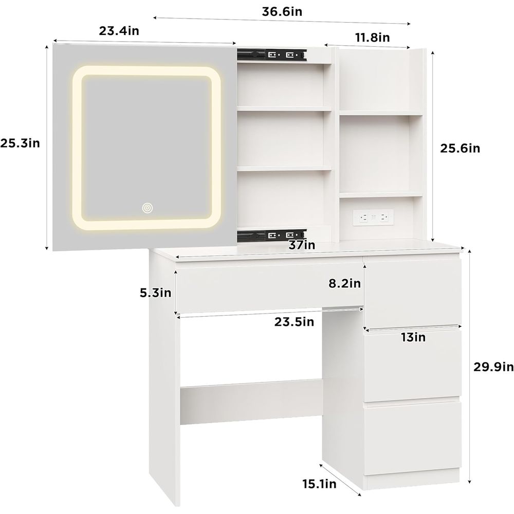Vabches Make Up Vanity Desk wi - Desk Vanity Setup avaliação e preço
