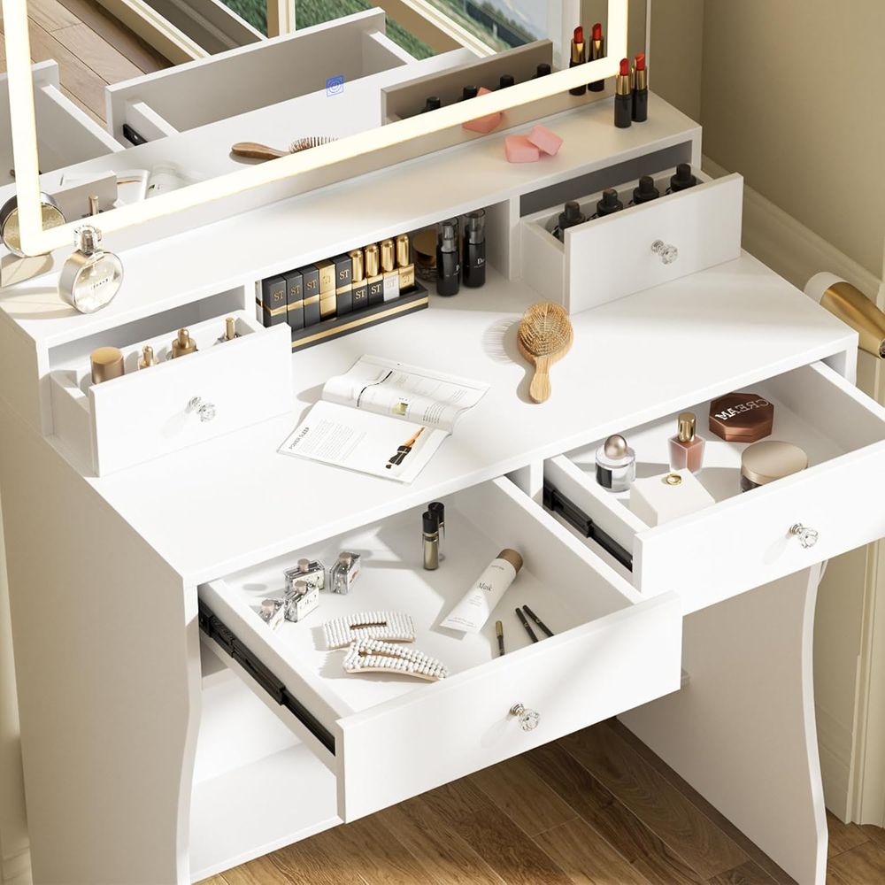 Makeup Vanity Desk with Mirror - Desk Vanity Setup avaliação e preço