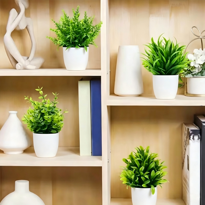 Mini Artificial Potted Plants  - Desk Setup Shelves avaliação e preço