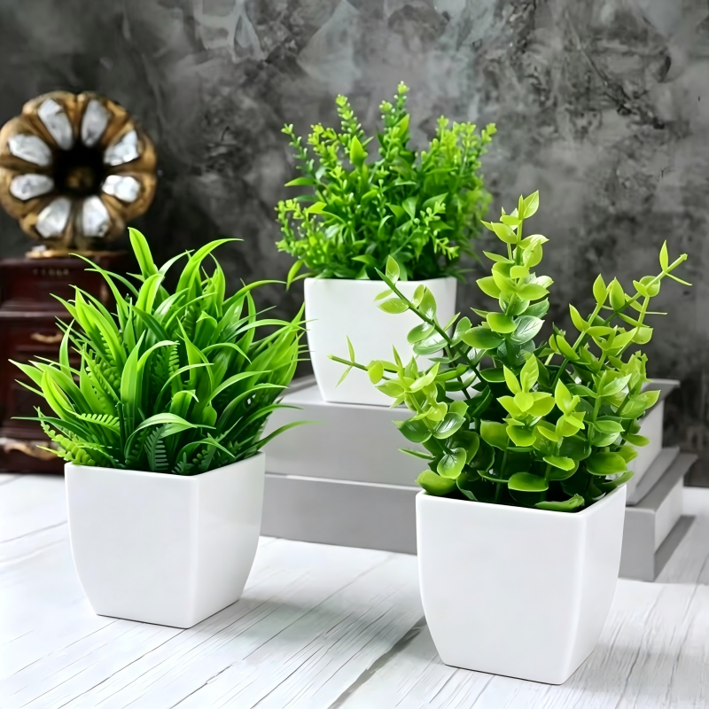 Mini Artificial Potted Plants  - Desk Setup Shelves avaliação e preço