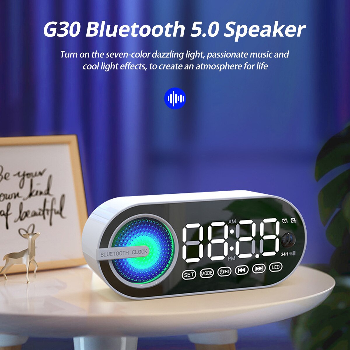 USB Charging FM Radio Alarm Cl - Desk Setup Speakers avaliação e preço