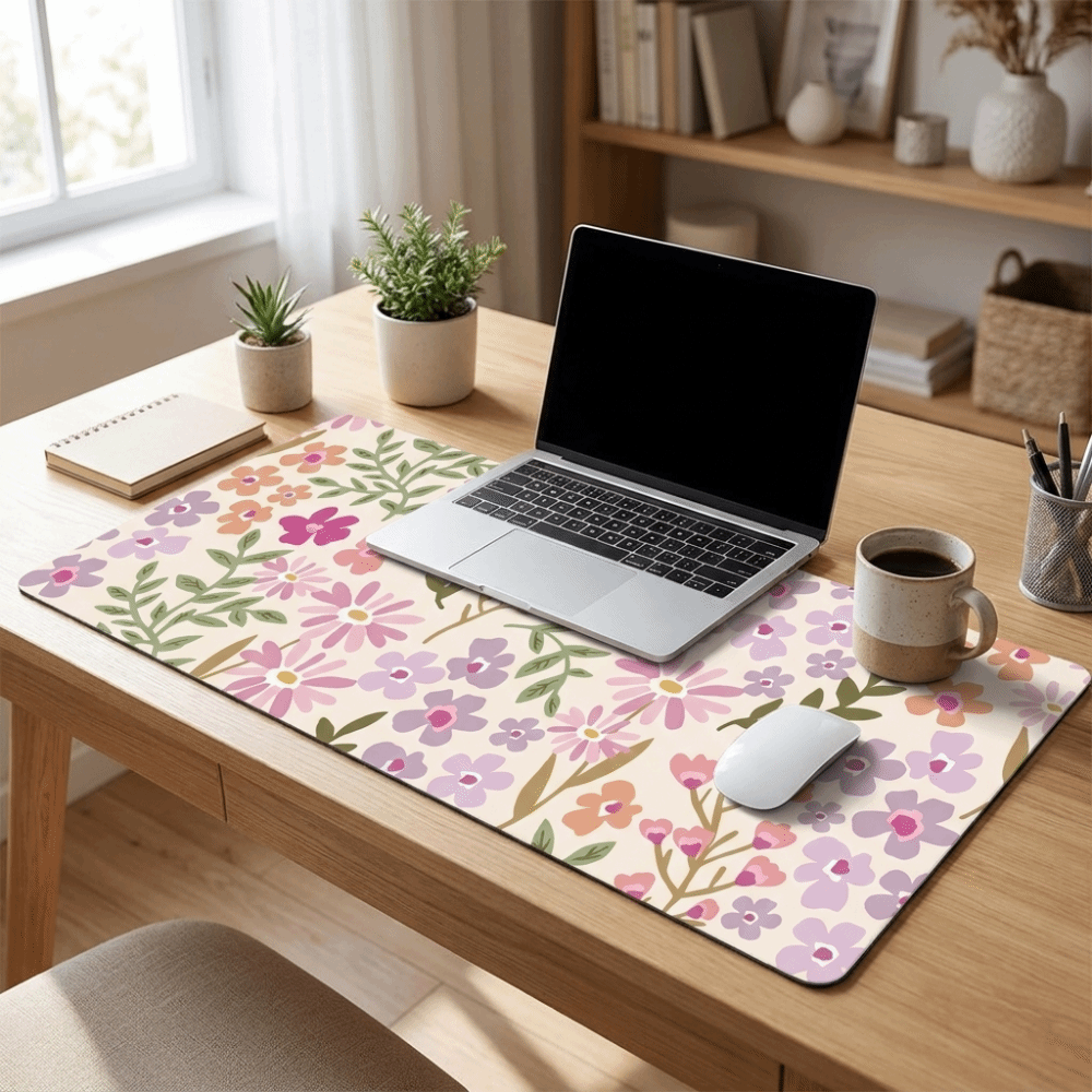 Stain-resistant Large Floral D - Rubber Mat Desk avaliação e preço