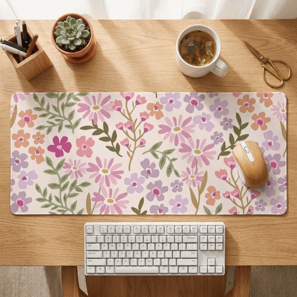Stain-resistant Large Floral D - Rubber Mat Desk avaliação e preço
