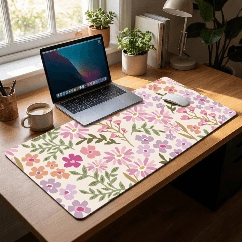 Stain-resistant Large Floral D - Rubber Mat Desk avaliação e preço
