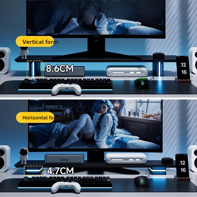 RGB Monitor Stand Ergonomic Co - Desk Setup No Monitor avaliação e preço