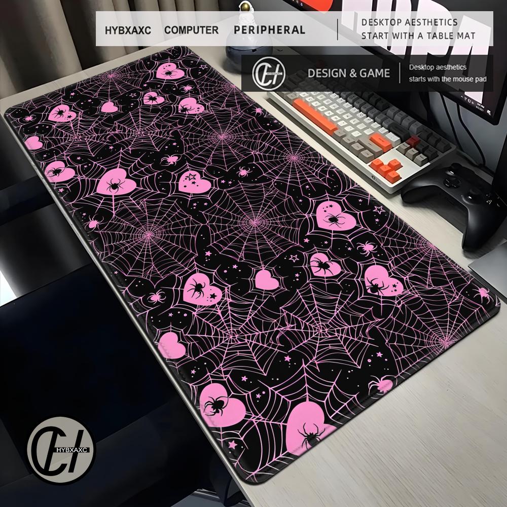 90x40 White or Pink Spiderweb  - Desk Setup Tech avaliação e preço