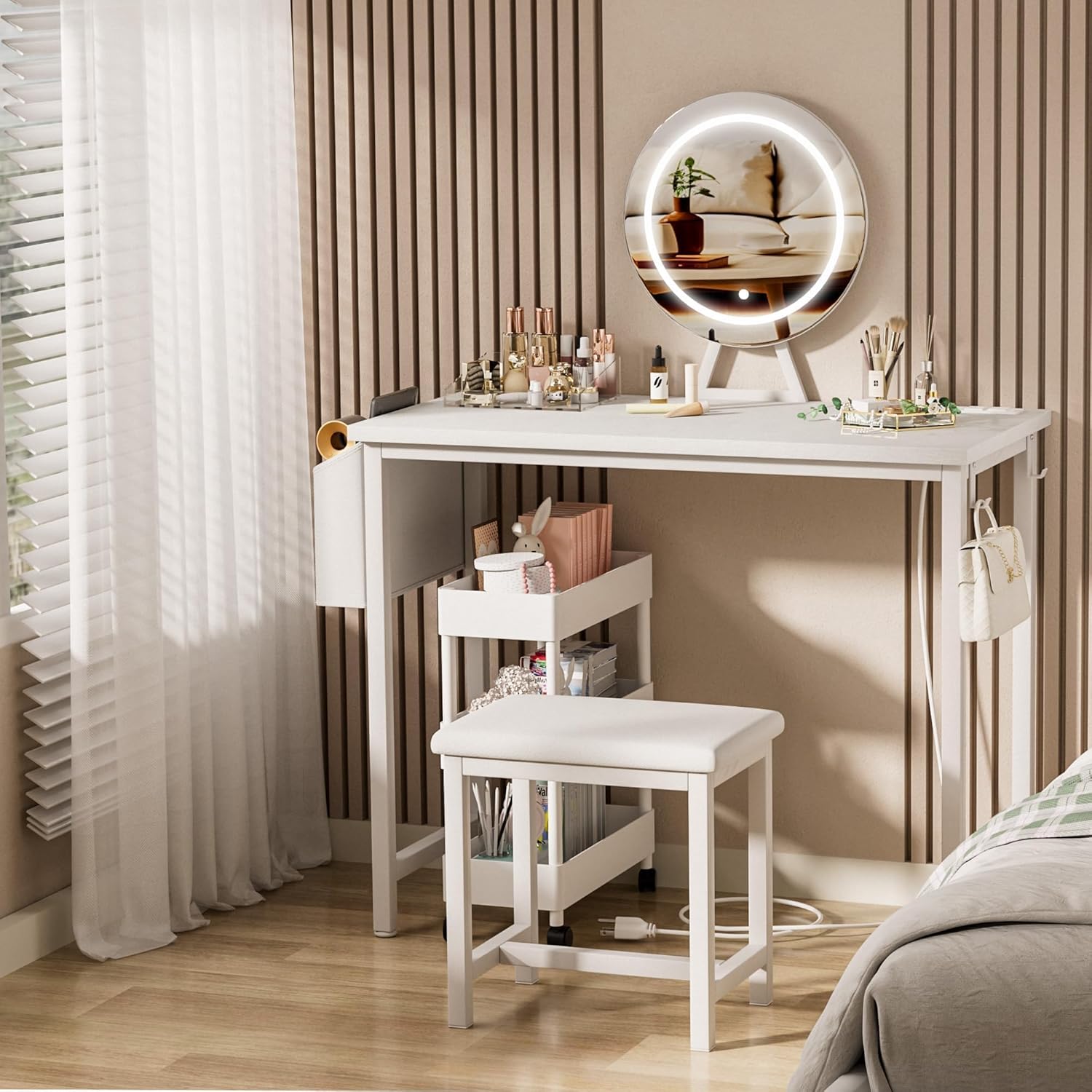 Makeup Vanity Desk with Mirror - Desk Vanity Setup avaliação e preço