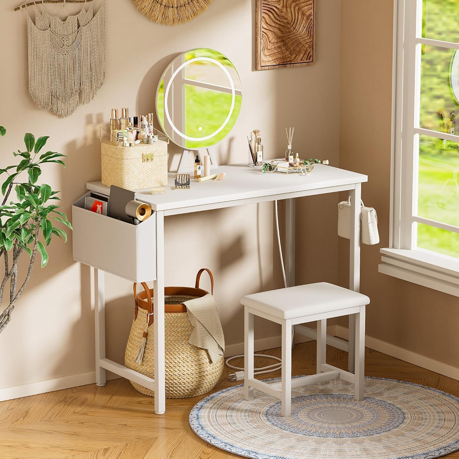 Makeup Vanity Desk with Mirror - Desk Vanity Setup avaliação e preço