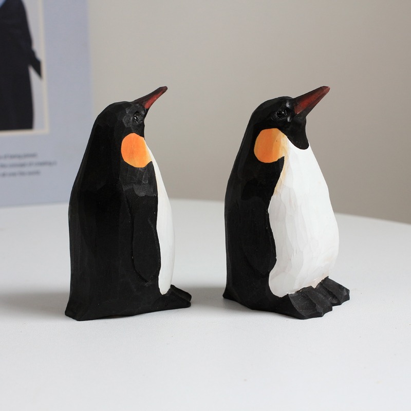 1 PC Emperor Penguin Handcarve - Desk Setup Computer avaliação e preço