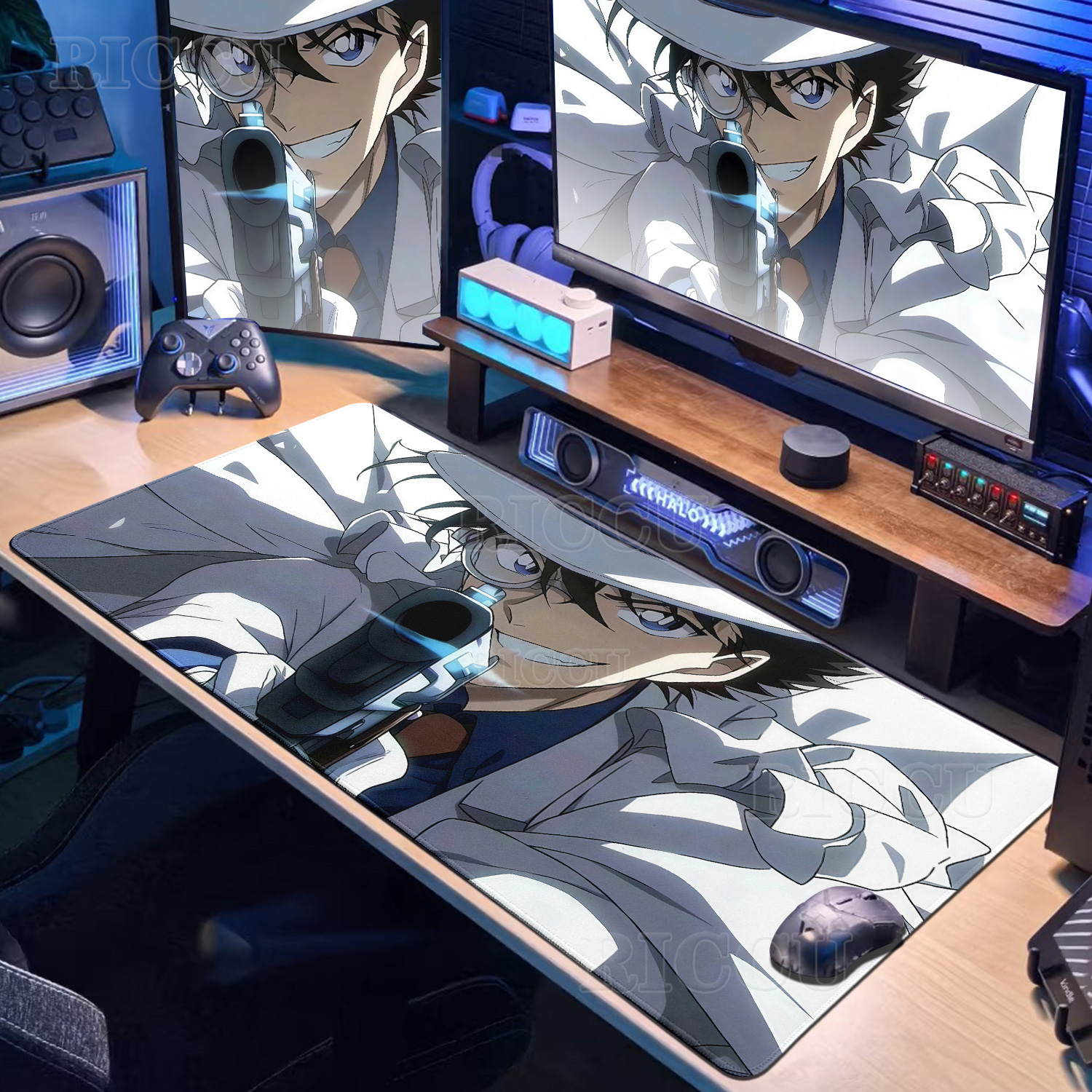 Anime D-Detective Conan Mouse  - Desk Setup With Laptop avaliação e preço