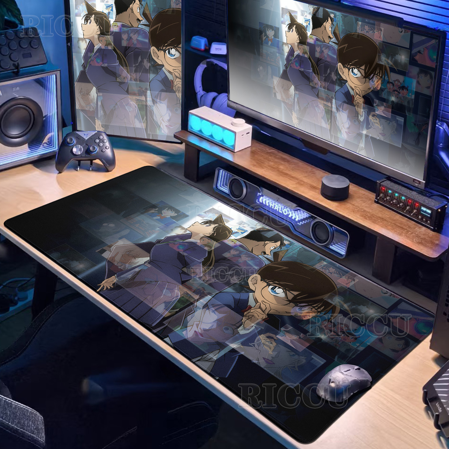 Anime D-Detective Conan Mouse  - Desk Setup With Laptop avaliação e preço