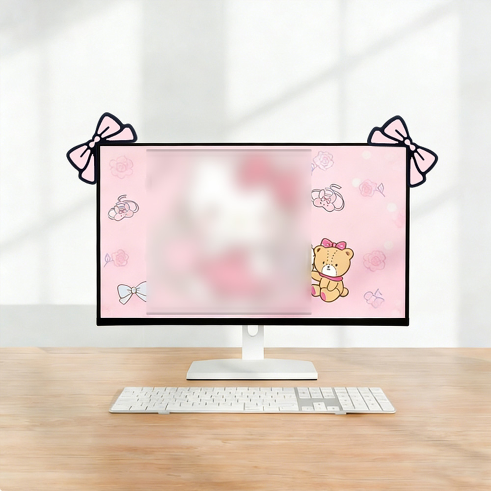 Cute Pink Bow Monitor Decor Ka - Desk Setup No Monitor avaliação e preço