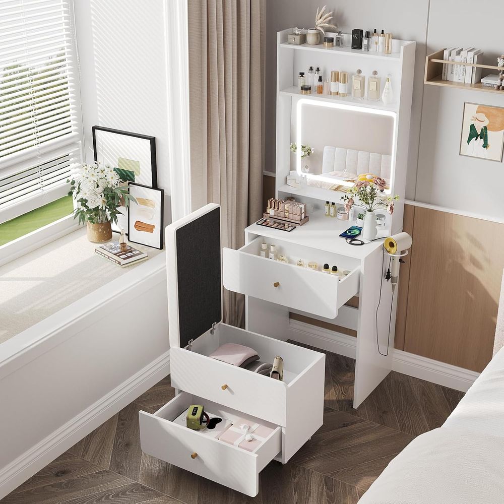 Vabches Make Up Vanity Desk wi - Desk Vanity Setup avaliação e preço