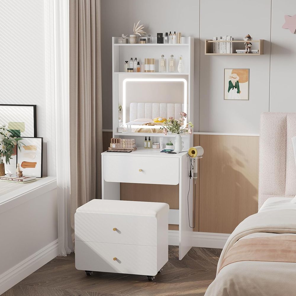 Vabches Make Up Vanity Desk wi - Desk Vanity Setup avaliação e preço