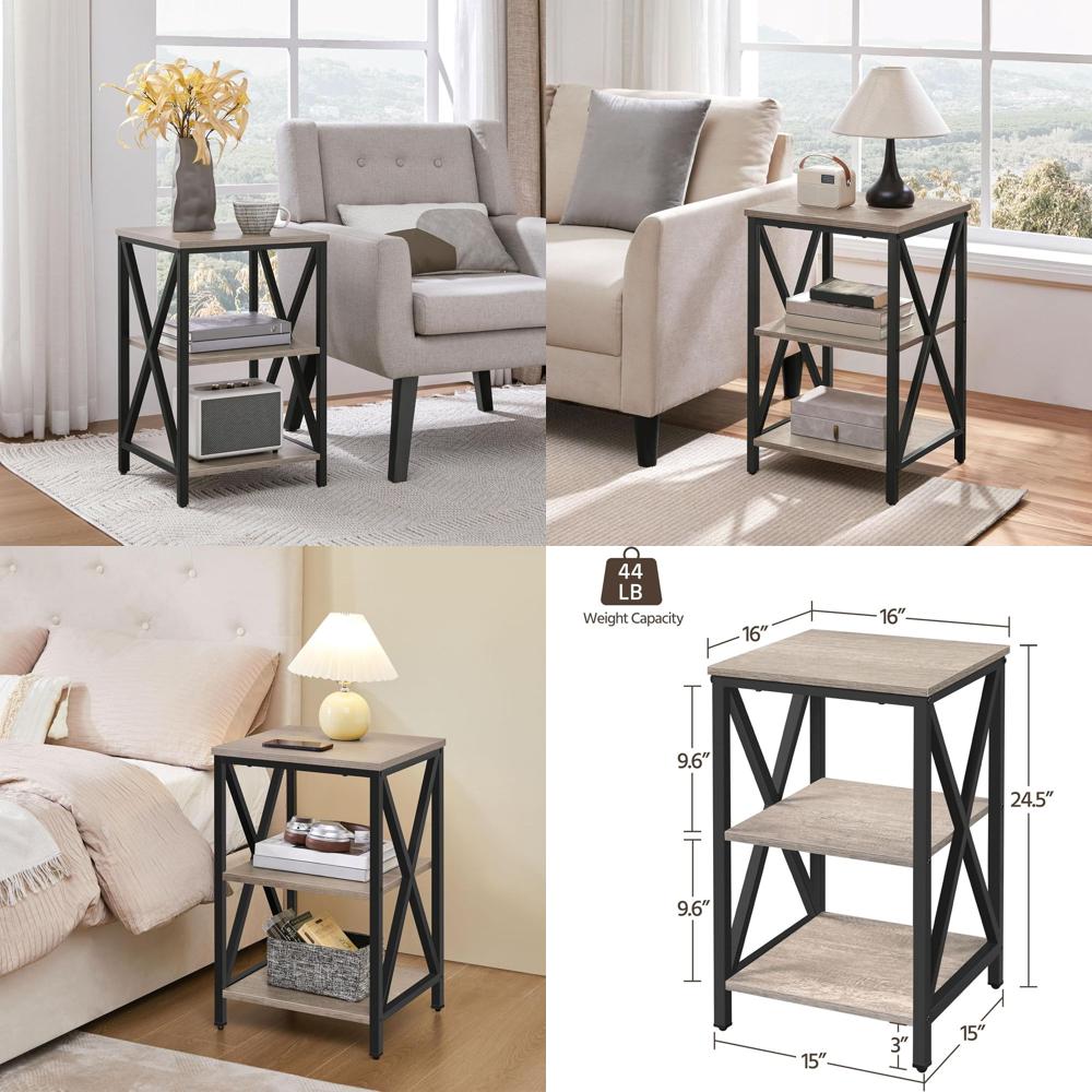 2-Piece Industrial Style 3-Tie - Desk Setup Shelves avaliação e preço