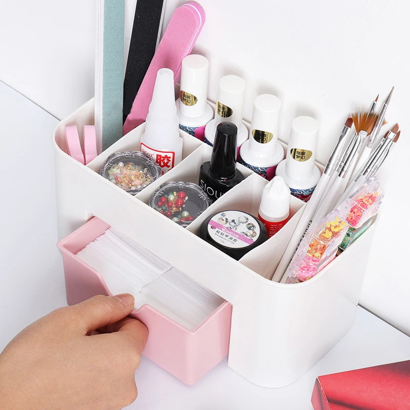 Nail Art Organizer Desktop Dra - Desk Setup Shelves avaliação e preço
