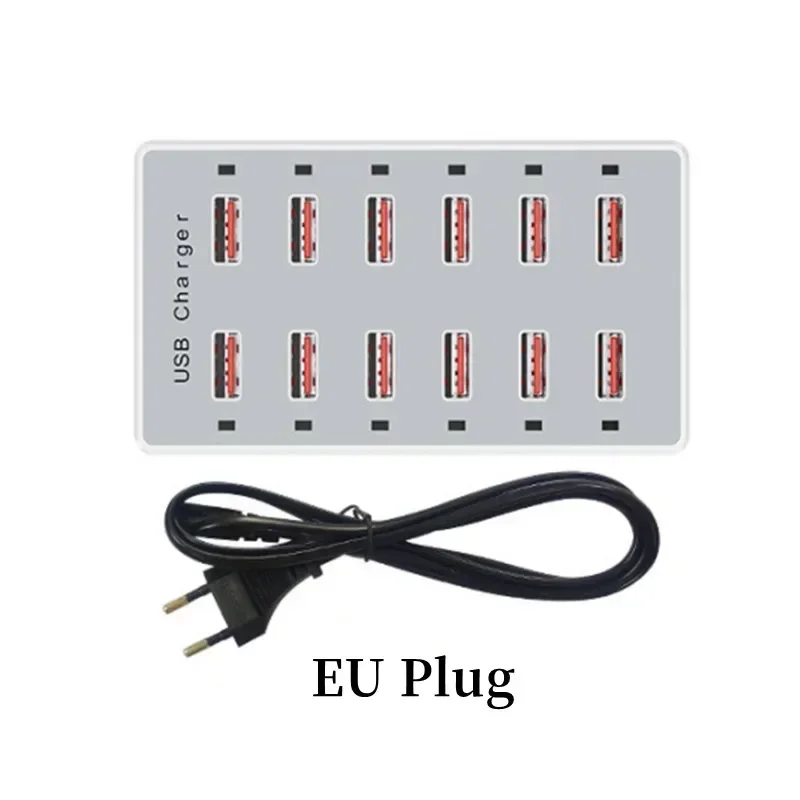 USB Charging Station 60W 12-Po - Desk Setup Hub avaliação e preço