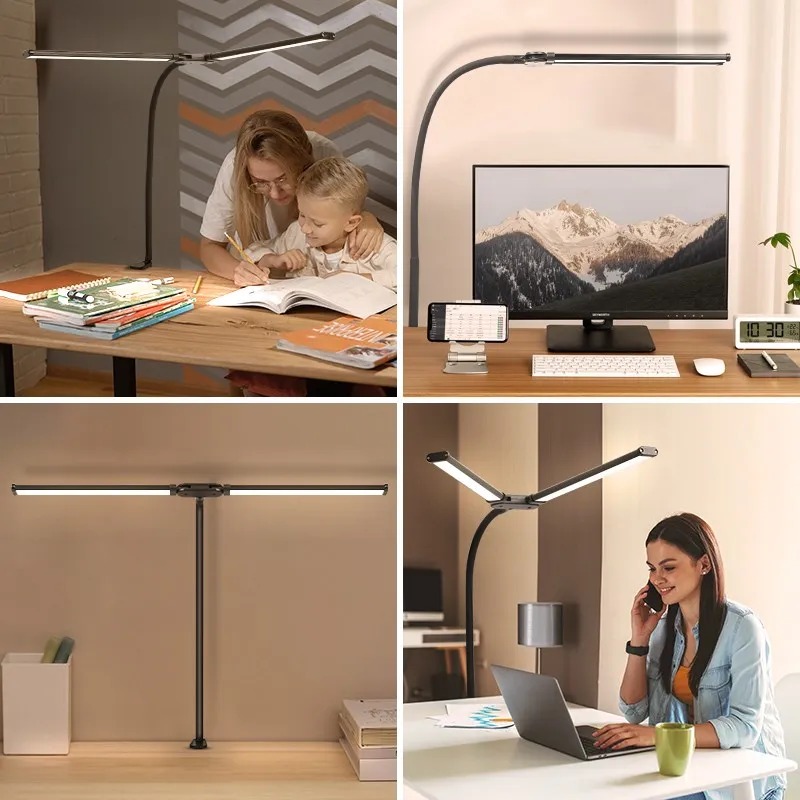 Double Head LED Desk Lamp Step - Desk Setup Computer avaliação e preço