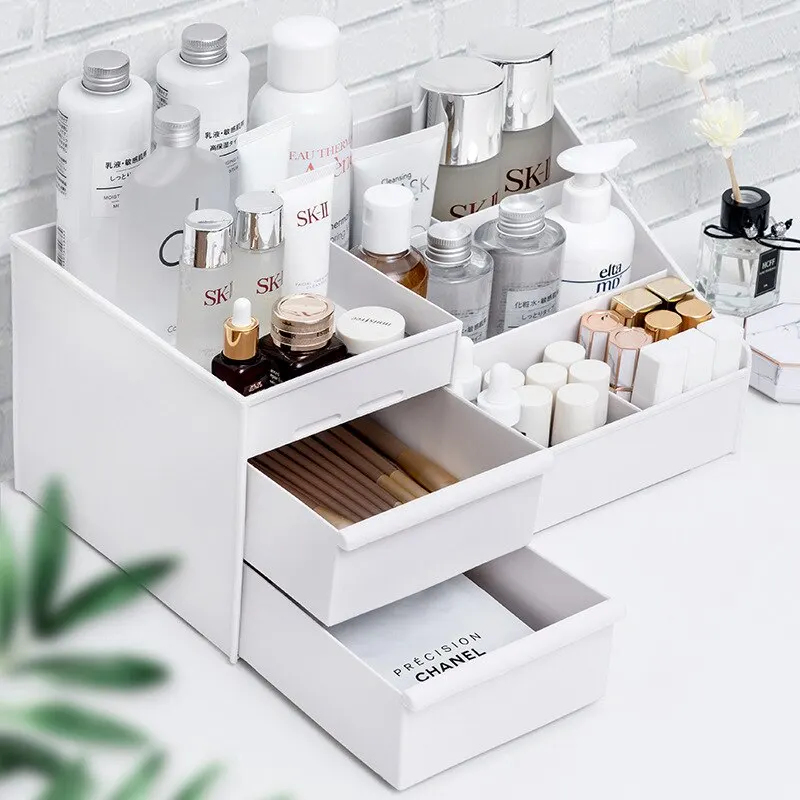 1pc White Drawer Makeup Storag - Desk Setup Shelves avaliação e preço