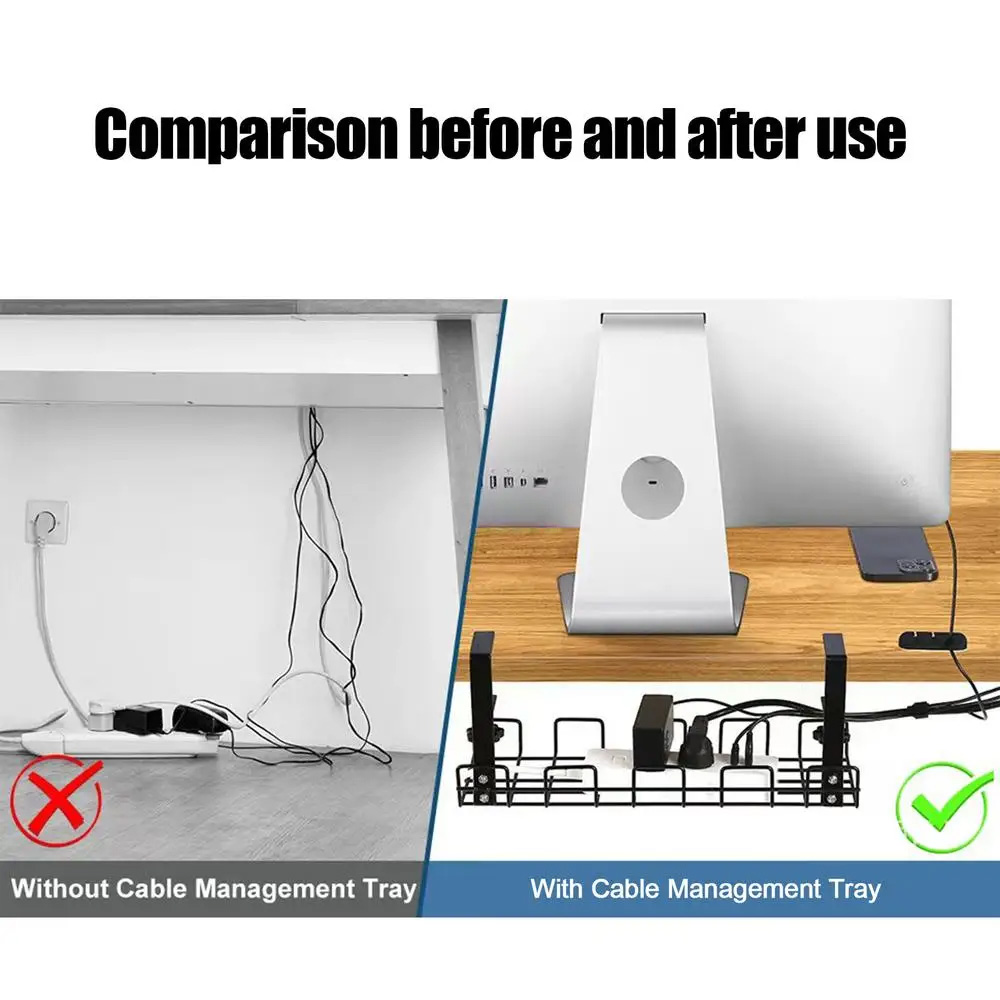 Cable Management Box Under Des - Desk Setup Shelves avaliação e preço