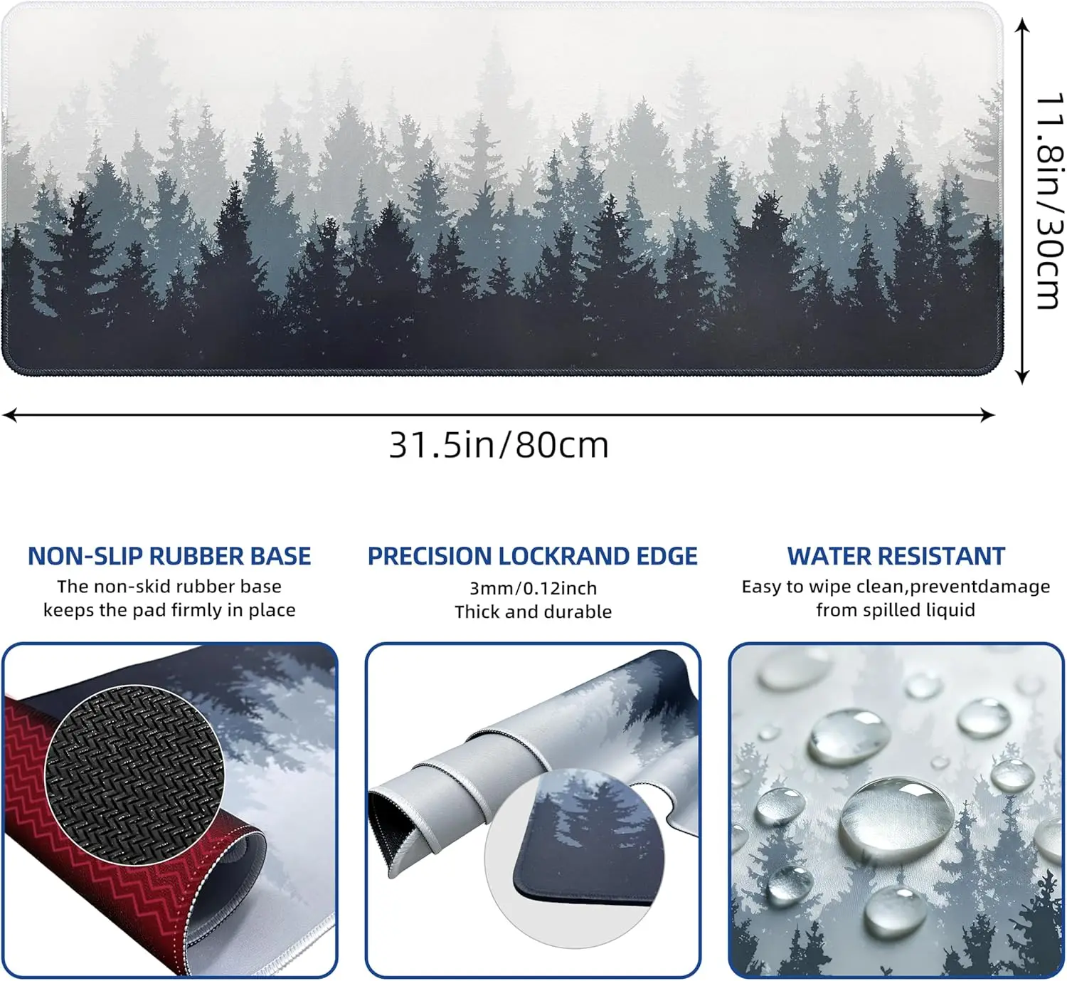 Forest Pattern Gaming Mouse Pa - Rubber Mat Desk avaliação e preço