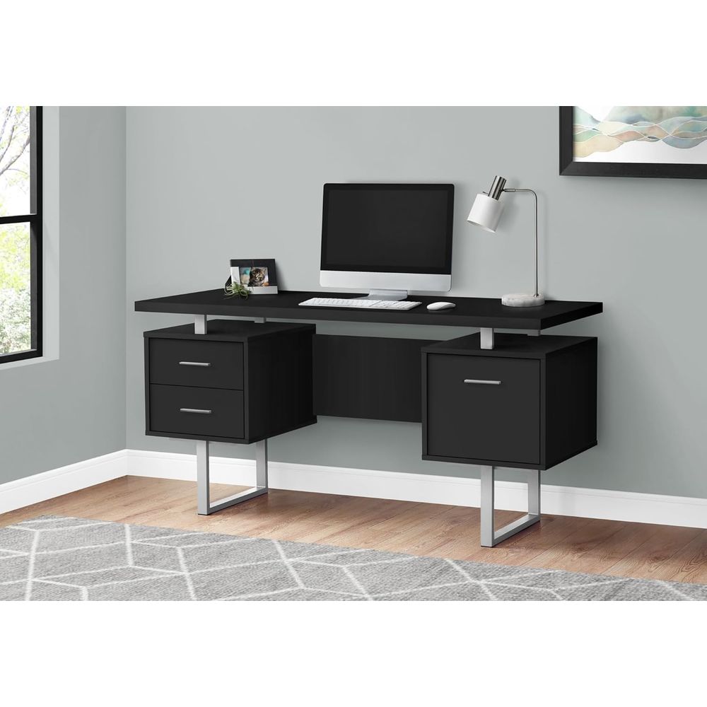 Contemporary 60 Metal and Lami - Desk Setup With Laptop avaliação e preço