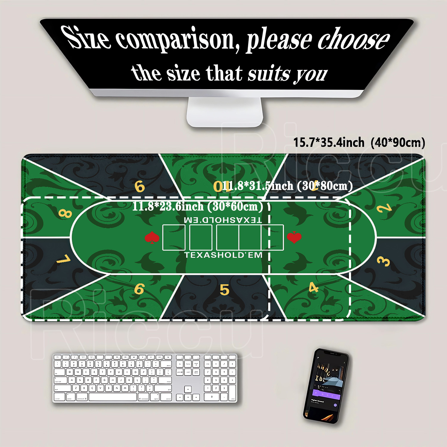 Mousepad Texas Hold’em poker R - Rubber Mat Desk avaliação e preço