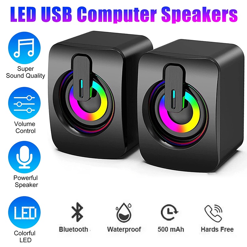 Mini Computer Speakers Volume  - Desk Setup Speakers avaliação e preço